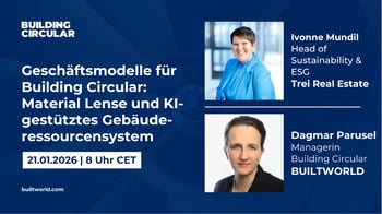 Geschäftsmodelle für Building Circular: Material Lense und KI-gestütztes Gebäuderessourcensystem