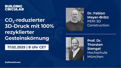 CO2-reduzierter 3D-Druck mit 100% rezyklierter Gesteinskörnung