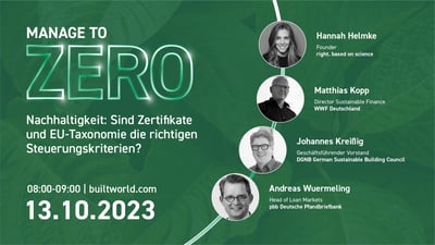 Nachhaltigkeit: Sind Zertifikate und EU-Taxonomie die richtigen Steuerungskriterien?