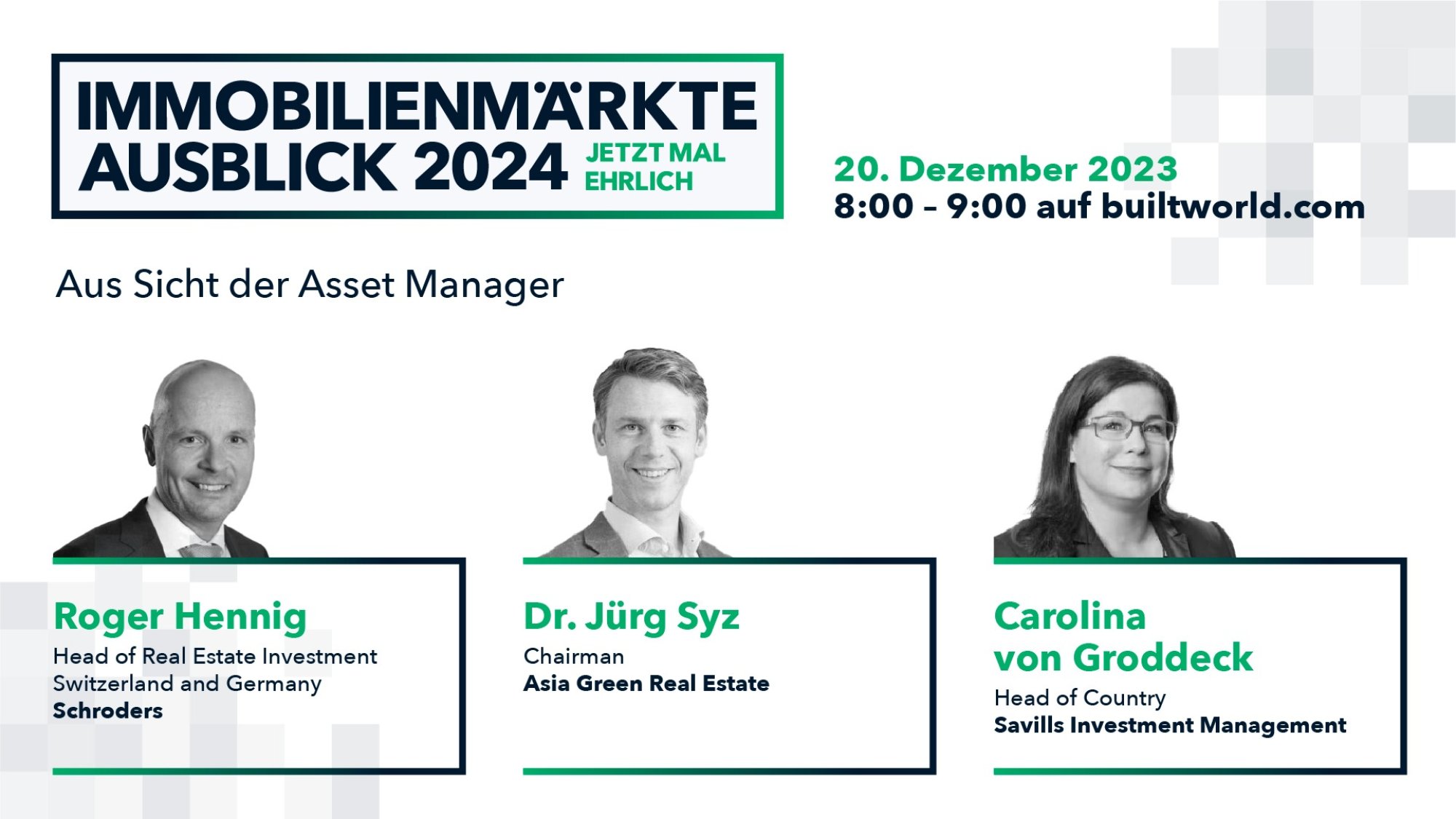 Ausblick auf die Immobilienmärkte 2024 – Aus Sicht der Asset Manager